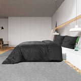 Duvet Cover Set Black 260x240 cm Cotton 136116