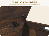Storage Chest, Modern Storage Trunk with 2 Safety Hinges and Cut-out Handles, Wooden Toy Box for T3398P342476