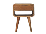 Solid Wood Mini Oak-ish Curve Lower Bedside, 1 Drawer and Open Slot B2743P402939