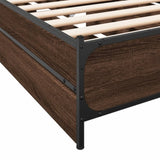 ZNTS Bed Frame with Drawers without Mattress Brown Oak 75x190 cm Small Single 3279976