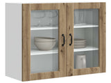 Wall Glass Cabinet PORTO Artisan Oak 80 x 31 x 80 cm 885424