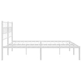 Metal Bed Frame without Mattress with Headboard White 193x203cm 355714