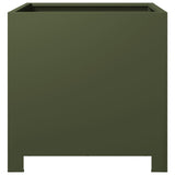 ZNTS Garden Planters 2 pcs Olive Green 40x40x40 cm Steel 851206