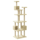 Cat Tree with Sisal Scratching Posts Cream 188 cm 171488