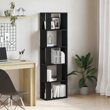Book Cabinet/Room Divider Black Oak 45x24x159 cm Engineered Wood 862400