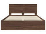 Bed Frame with Headboard Brown Oak 120 x 190 cm Solid Pine Wood 3409378