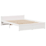Bed Frame without Mattress White 150x200 cm King Size Solid Wood Pine 3301691