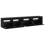 TV Cabinet 2 pcs Black Oak 210 x 35 x 40 cm Engineered Wood 3332520