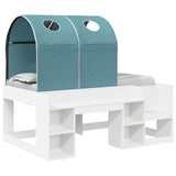 Bed with Tunnel 4 pcs White and Light Blue Engineered Wood 3423498