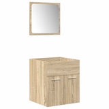 4 Piece Bathroom Furniture Set Sonoma Oak Engineered Wood 3325023