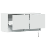 TV Wall Cabinet with LED Lights White 80x31x35 cm 852355