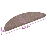 Stair Mats Self-adhesive 30 pcs 56x17x3 cm Light Brown Half Round 3365679
