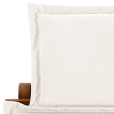 Sun Lounger with Cream Cushions Solid Wood Acacia 363284