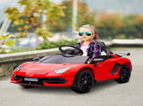 Lamborghini Licensed 12V kids Electric Car w/ Butterfly Doors, Remote, Music, Horn, Suspension - Red T3398P348405
