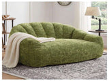 2 Seater Plush Bean Bag Sofa, Green Shiny Silver Speck Oversized Lazy Couch, High Density Sponge T5592P539593