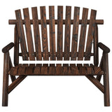 Garden Bench Burned Wood Solid spruce wood Medium Durable 363348