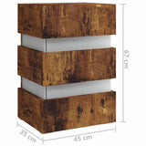LED Bedside Cabinet Smoked Oak 45x35x67 cm Engineered Wood 326848