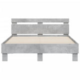 ZNTS Bed Frame with LED without Mattress Concrete Grey 120x200 cm 3207556