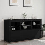 Sideboard with LED Lights Black 123x37x67 cm 3209059