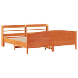 Bed Frame without Mattress Wax Brown 200x200 cm Solid Wood Pine 3306956