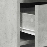 Dressing Table with Mirror Lights 3 pcs Grey Engineered Wood 3334248