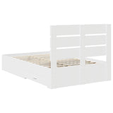 Bed Frame with Drawer White 120 x 190 cm Engineered Wood 3411996