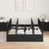 Storage Bed Frame Black Oak 160 x 200 cm Engineered Wood 3335390