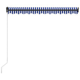 Manual Retractable Awning 300x250 cm Blue and White 3055184