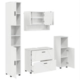 Bathroom Furniture Set with Drawer 4 pcs High Gloss White 3393047