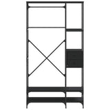 Clothes Rack with Shelves Black Engineered Wood 847859
