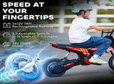Kids Electric Motorbike 3 Gearboxes Speed Ride on Motorcycle with 41min Ranges - Red T3398P422425