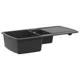 Kitchen Sink Double Basin Granite 96 x 50 x 31 cm Graphite 42053753