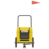 Pet Bike Trailer Yellow Oxford Fabric and Iron 93980