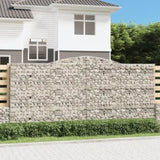 Arched Gabion Baskets 3 pcs 400x50x180/200 cm Galvanised Iron 3147049