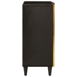 Side Cabinet Black and Gold 60 x 33.5 x 75 cm Solid Mango Wood 4017854