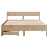Bed Frame without Mattress 150x200 cm King Size Solid Wood Pine 3301746