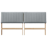 Upholstered Headboard Light Grey 200 cm Solid Pine Wood 879374