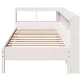Bookcase Bed without Mattress White 90x190 cm Solid Wood Pine 3324443