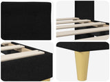 Bed Frame with Headboard Black 90 x 190 cm Fabric 42027823