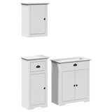 ZNTS 3 Piece Bathroom Furniture Set BODO White Solid Wood Pine 3307647