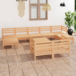 ZNTS 10 Piece Garden Lounge Set Solid Wood Pine 3083379