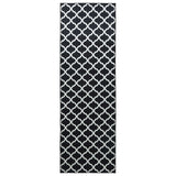 Rug Runner LESAKA Black and white 100 x 400 cm Diamond Velvet 42045381