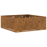 Fire Pit Brown 80 x 80 x 30 cm Weathering Steel 858929