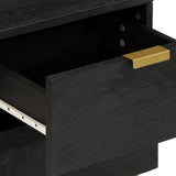 ZNTS Bedside Cabinet Black 40x33x46 cm Solid Wood Mango 4017646