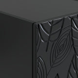 Bedside Table Black 43 x 34.5 x 50 cm Engineered Wood 895027