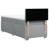Box Spring Bed with Mattress Light Grey 90x200 cm Fabric 3285785