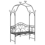 Garden Bench with Cushion Black 104 x 54 x 93cm Steel 42008121