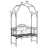 Garden Bench with Cushion Black 104 x 54 x 93cm Steel 42008121