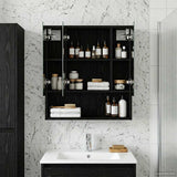Bathroom Mirror Cabinet Black Oak 60 x 14.5 x 70 cm 889184