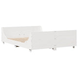 Bed Frame without Mattress White 140x200 cm Solid Wood Pine 3302283